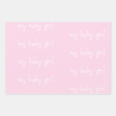 Feuille De Papier Cadeau Bébé Animaux rose pour fille (Devant 3)