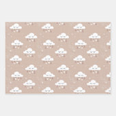 Feuille De Papier Cadeau Bébé arc-en-ciel neutre Boho (Devant 3)