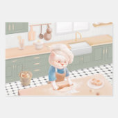 Feuille De Papier Cadeau Bébé Bébé - Cosy Morning Kneading (Devant)