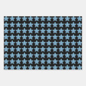 Feuille De Papier Cadeau Bébé bleu Alien Étoiles et planètes Motifs (Devant)