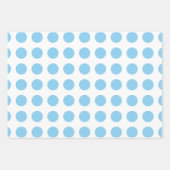 Feuille De Papier Cadeau Bébé Bleu & Blanc tailles différentes Pois Horiz (Devant)
