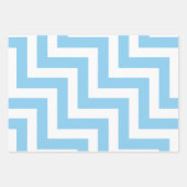 Feuille De Papier Cadeau Bébé Bleu et Blanc Différentes tailles Diag. Chevr (Devant)