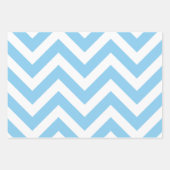 Feuille De Papier Cadeau Bébé Bleu et Blanc tailles différentes Chevron (Devant)