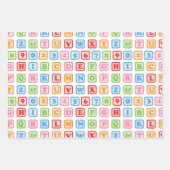 Feuille De Papier Cadeau Bébé blocs de construction motif mignon brillant c (Devant 2)