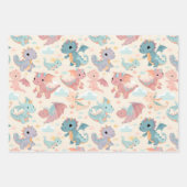 Feuille De Papier Cadeau Bébé dragons volants (Devant)