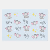 Feuille De Papier Cadeau bébé éléphant bébé bébé douche garçon (Devant 3)
