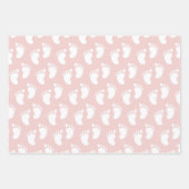 Feuille De Papier Cadeau Bébé fille Motif rose (Devant 2)