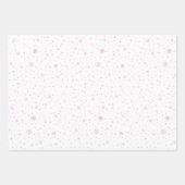 Feuille De Papier Cadeau Bébé Fille rose Noël Snowmen et Snowflakes (Devant 3)