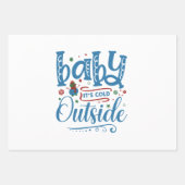 Feuille De Papier Cadeau Bébé Il fait froid dehors (Devant 2)