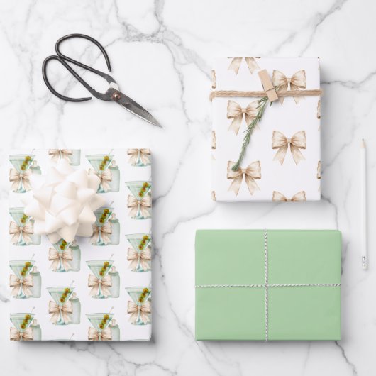 Feuille De Papier Cadeau Bébé Martini  (Recto)