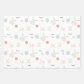 Feuille De Papier Cadeau Bébé mignon et ballons bébé (Devant 3)