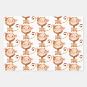 Feuille De Papier Cadeau Bébé mignon Singe Drôle Cartoon Chimp (Devant)