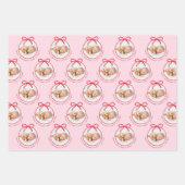 Feuille De Papier Cadeau Bébé Motif mignon fille photo Noël (Devant 2)