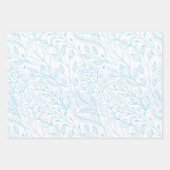 Feuille De Papier Cadeau Bébé Pastel Bleu clair Floral Élégant Mariage  (Devant)