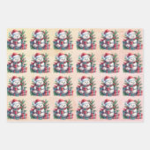 Feuille De Papier Cadeau Bébé Polar Ours Noël Enfants (Devant)