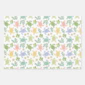 Feuille De Papier Cadeau Bébé tortues de mer rose (Devant 2)