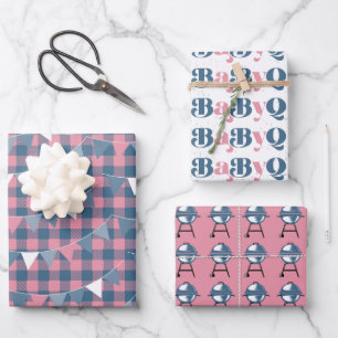 Feuille De Papier Cadeau BébéQ Genre Révéler rose et bleu