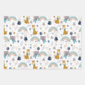 Feuille De Papier Cadeau Bébés d'animaux mignons (Devant)