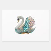 Feuille De Papier Cadeau Bedazzled Diamond Swan Gold Crystal Bling (Devant 3)