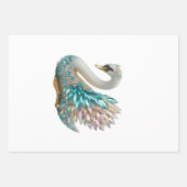 Feuille De Papier Cadeau Bedazzled Diamond Swan Gold Crystal Bling (Devant 2)