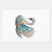 Feuille De Papier Cadeau Bedazzled Diamond Swan Gold Crystal Bling (Devant)