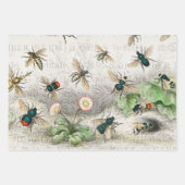 Feuille De Papier Cadeau Bee Honey Travailleur Queen Bees Antique (Devant 2)