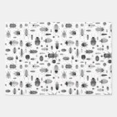 Feuille De Papier Cadeau Beetle noir et blanc (Devant 2)