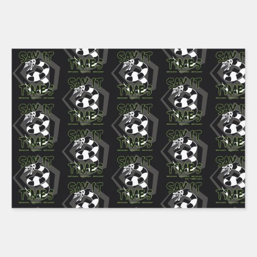 Feuille De Papier Cadeau Beetlejuice | Say It 3 Times (Devant 2)