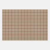 Feuille De Papier Cadeau Beige Burgundy White Plaid Classic (Devant 3)