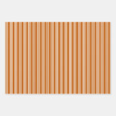 Feuille De Papier Cadeau Beige et orange brûlé cinq rayures motif (Devant 3)
