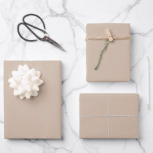 Feuille De Papier Cadeau beige minimaliste taupe solide sobre élégant