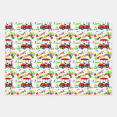 Feuille De Papier Cadeau Belle 2e anniversaire Red Golf Cart Boy's (Devant 3)