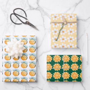 Feuille De Papier Cadeau Belle abeilles enveloppant du papier. Enveloppemen