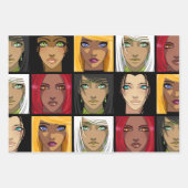 Feuille De Papier Cadeau Belle Anime Girls (Devant)