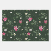 Feuille De Papier Cadeau Belle aquarelle Motif Fleur de Noël (Devant)