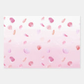 Feuille De Papier Cadeau Belle aquarelle rose florale (Devant 3)