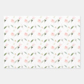 Feuille De Papier Cadeau Belle aquarelle rose florale (Devant)