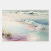 Feuille De Papier Cadeau Belle aquarelle vue océan (Devant)