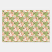 Feuille De Papier Cadeau Belle Bébée verte fille mignonne Citrouilles d'aqu (Devant)