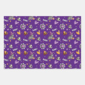 Feuille De Papier Cadeau Belle citrouille, chats et fleurs Halloween (Devant 2)