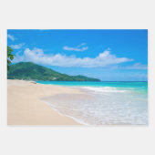 Feuille De Papier Cadeau Belle Destination Tropicale Plage Pittoresque (Devant 3)