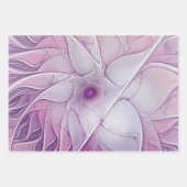 Feuille De Papier Cadeau Belle Fleur rose moderne Fractal Art Abstrait (Devant 2)