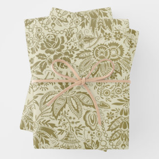 Feuille De Papier Cadeau Belle florale antique