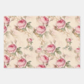 Feuille De Papier Cadeau Belle florale Vintage (Devant)