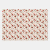 Feuille De Papier Cadeau Belle Flore Rouge Blanc (Devant 2)