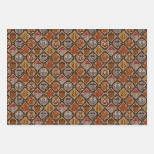 Feuille De Papier Cadeau Belle forêt d'automne (Devant)