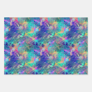 Feuille De Papier Cadeau Belle Iridescente Corail océanique Imprimer Motif