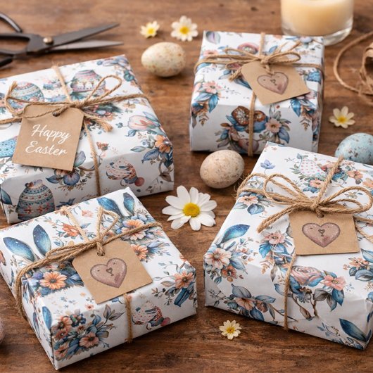 Feuille De Papier Cadeau Belle Pâques