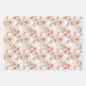 Feuille De Papier Cadeau Belle Pêche Rouge Blanc Floral (Devant 2)