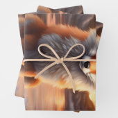 Feuille De Papier Cadeau Belle Renard (En situation)